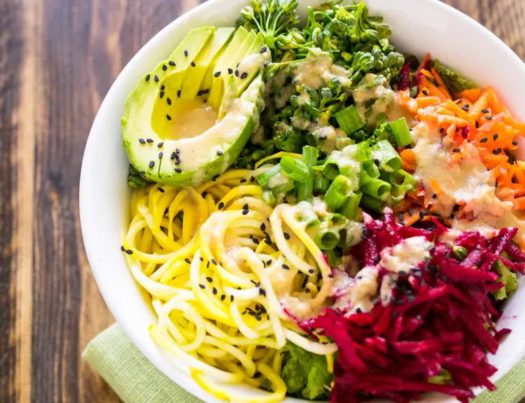 Alkalizing Noodle Bowl with Tahini Dressing