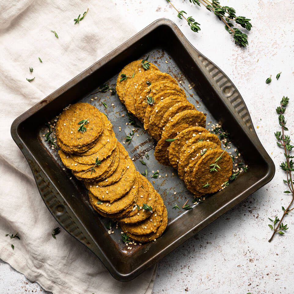 Winter Squash and Herb Crackers